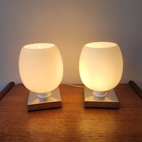 Pair retro white glass - pair, of