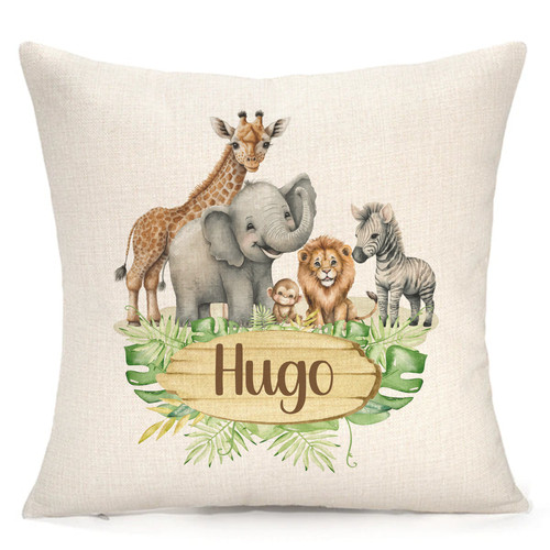 Personalised safari cushion - personalised,