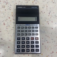 Calculator Vintage CASIO FX-82L FRACTION RETRO 1980s Working With Hard Case