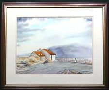 Original Irish Art Watercolour Painting 'Cottage in the Sperrins' Signed