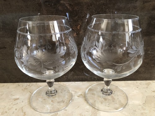 Vintage cut etched glass - vintage, &