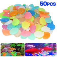 Glow In The Dark Pebbles Luminous Stones Aquarium Fish Tank Garden