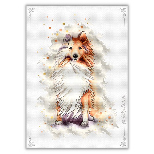 Sheltie cross stitch kit - sheltie,