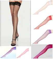 Sexy Lace Top Hold Ups Fishnet