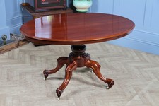Antique Victorian Mahogany Tilt Top Oval Carved Breakfast Dining Table Restored
