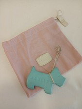 Radley London Large Baby Blue Leather Dog Tag, Handbag Charm - Used