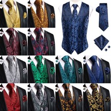 Mens Waistcoat Paisley Floral