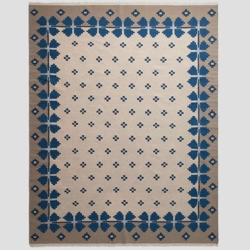 Blue floral scandinavian - blue,