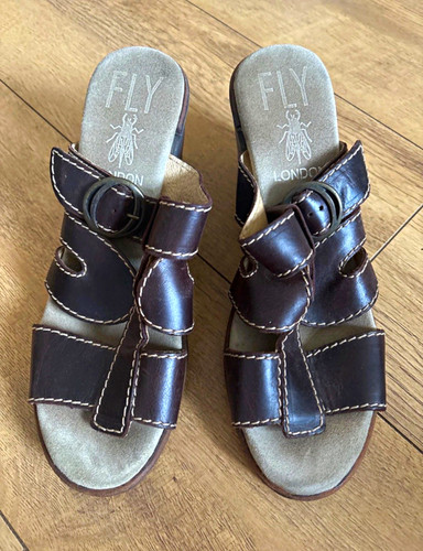 Fly london brown wedge - fly,