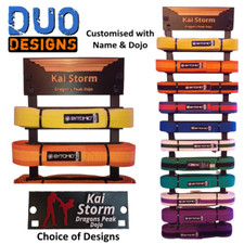 Personalised Martial Arts Belt Display - Wall mounted / Modular 5 - 17 Belts