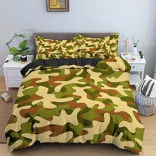 Camouflage Military Duvet Quilt Cover Double Bedding Set Pillowcase