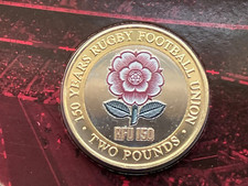 2021 JERSEY RUGBY RFU 150TH ANNIVERSARY - ROSE LOGO - 2 TWO POUND COIN BU UNC