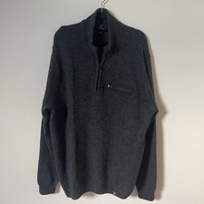 Guinness Official Knit Jumper 1/4 Zip Pullover Regular Wool Blend Grey Mens 2XL