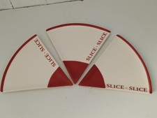 Ceramic Novelty Pizza Slice Plates by Homestore in Red + White x 3
