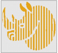 Large Modern Rhino 14 Count
