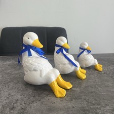 Set of 3 Ceramic Goose Geese