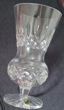 WATERFORD 7" Lismore thistle shaped pedestal vase,  etched WATERFORD + sticker