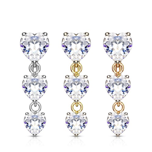 Belly bar reverse hearts - , top