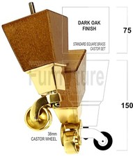 4x Block Wood With Brass