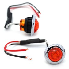2 Mini AMBER LED Tail & Turn Signal Lights for Harley Saddlebags Skirts Tour-Pak