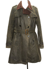 LADIES BARBOUR CHATSWORTH TRENCH LWX0304SG51 WAX JACKET COAT SIZE 12 UK  GREEN