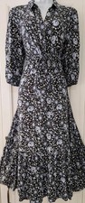 Womens zara black blue floral