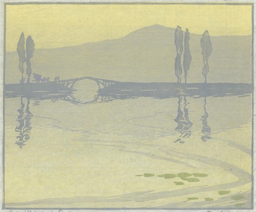 Morgan woodcut signed in - woodcut,