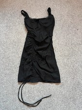 White Fox black ruched mini