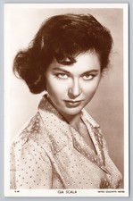 Gia Scala Glamour Portrait MGM Actress Picturegoer RPPC Postcard S.64 c.1950s
