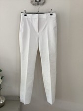 Zara White Trousers with Elasticated Waistband, UK Size Medium, Good Condition
