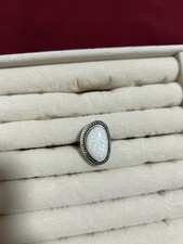 Antique Ring White Stone Silvery Ring Old Fashioned Men And Women Alloy Retro