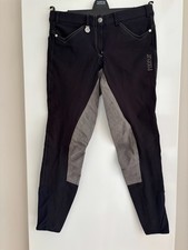 Pikeur Piana Ladies Breeches Black with Grey Faux Suede Full Seat Size 38