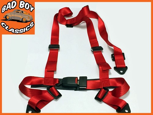 Point red racing seat belt - red,