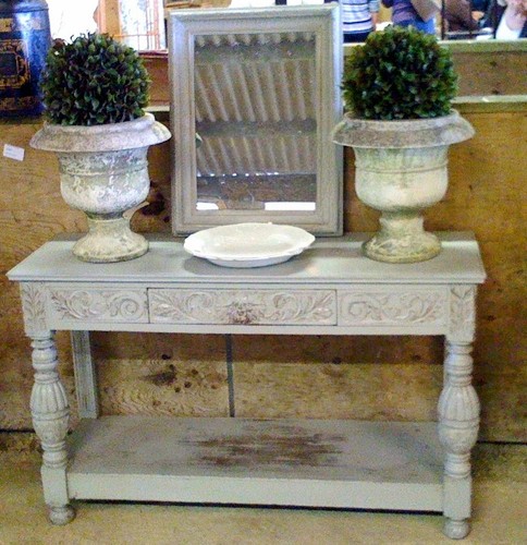 French antique painted console - french,