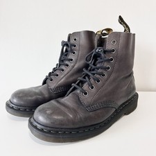 Dr Martens Pascal Leather Boots Size UK 6 Dark Purple Lace Up 8 Eyelet