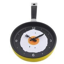 9 round frying pans wall clock, noiseless watch for restaurant decoration