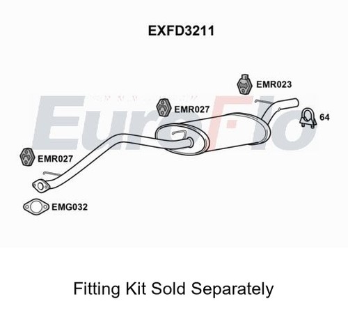 Rear muffler silencer - rear,