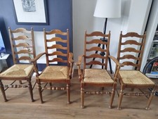 4 1930s antique rush seat