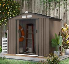 Large Metal Garden Shed Outdoor Storage Unit Lockable Sliding Doors Ventilated