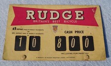 VINTAGE RUDGE BICYCLE PRICE CALCULATOR DISPLAY UNIQUE RARE!