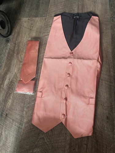 Tie peach coral - tie, waistcoat