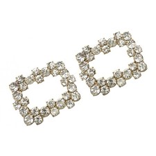 2x Shoes Buckle Square Crystal