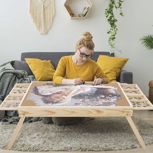 Wooden 1000pc puzzle table - wooden,