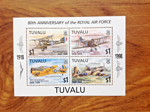 1998 tuvalu mini sheet 80th - 1998,