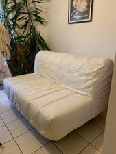 IKEA Lycksele 2-seater Sofa Bed With Mattress Pad And Beige cotton Sofa Cover