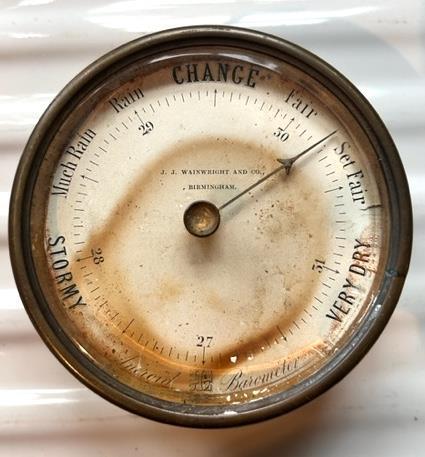 Antique anaroid barometer j - antique,
