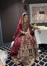 Red Bridal Lengha Dress Asian
