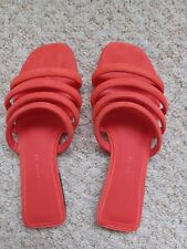 ZARA Women's Orange Coral Slide On Flat Mule Sandals EUR 36 UK 3 