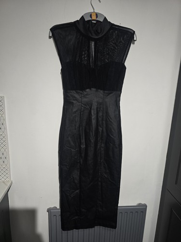 Womens black faux leather long - black,