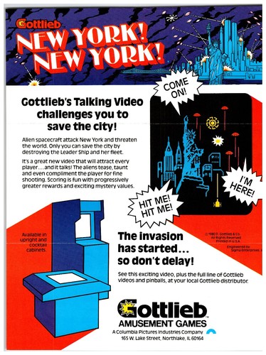 1980 gottlieb new - gottlieb, york